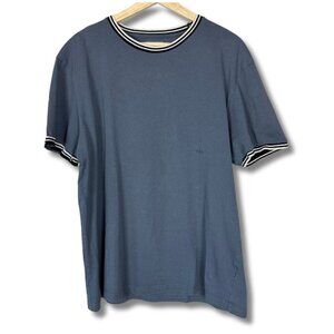 Knickerbocker Men’s Medium Shirt Medium Varsity Stripe Trim Cotton Casual Blue